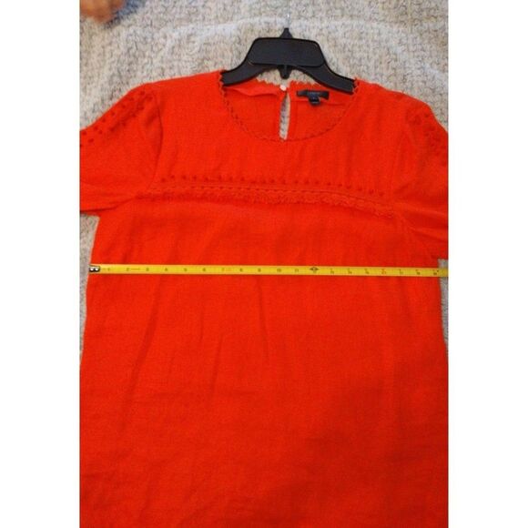 J crew 100% linen  long sleeve embroidered top  Sz 6 Boho Feminine Cottage Core - Picture 7 of 10